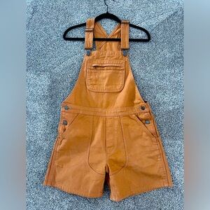Patagonia Stand Up Short Overalls 5” 100% Cotton Size Small in Canvas Tan
